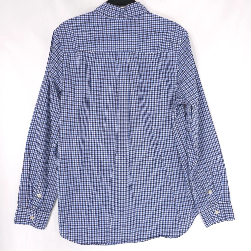 RALPH LAUREN Boys Shirt XL‎ 18-20 Long Sleeve Multicolor Plaid Blue Check Cotton